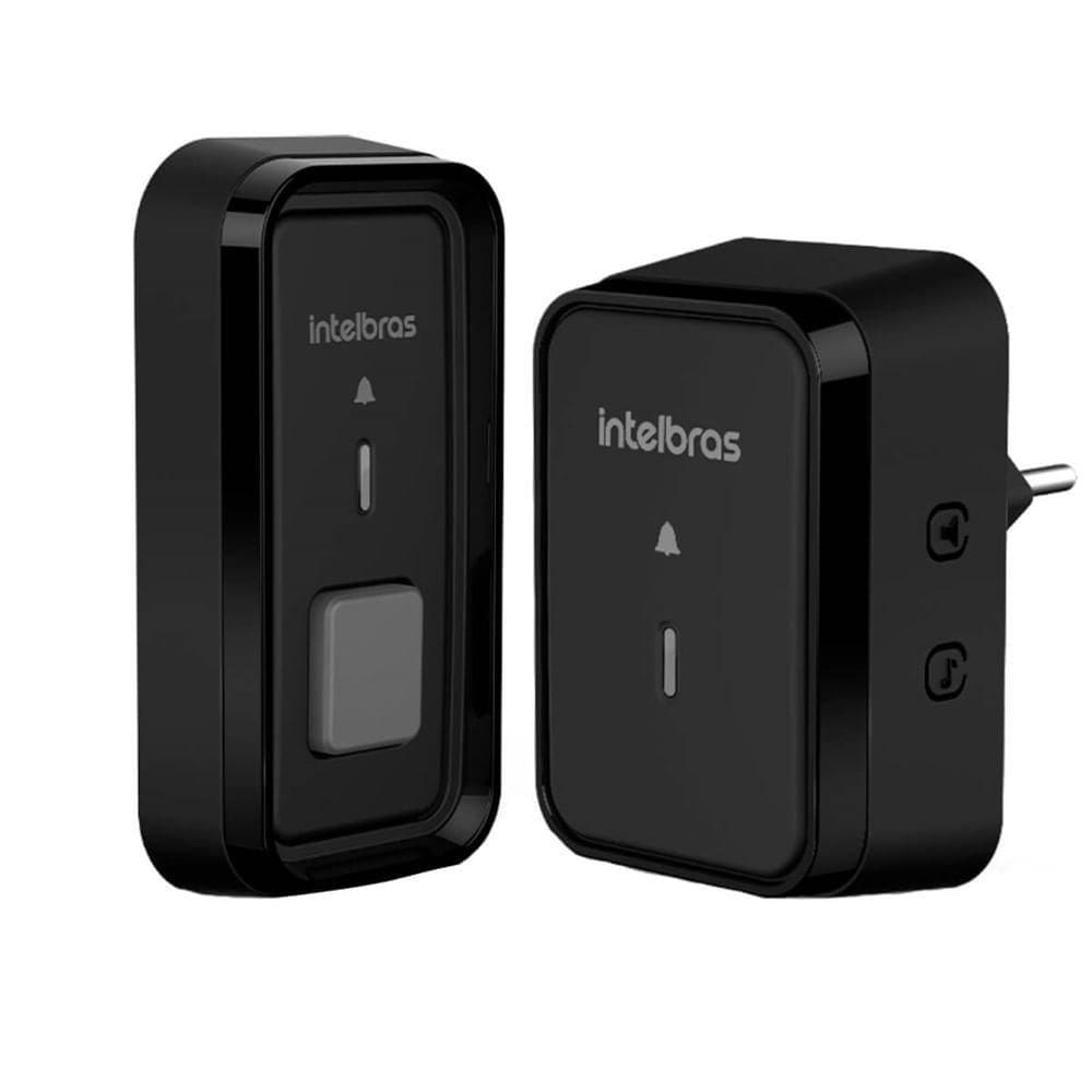 Campainha Sem Fio Com Bateria Preta Com 5 Níveis De Volume E Melodia - 4522000 - Intelbras