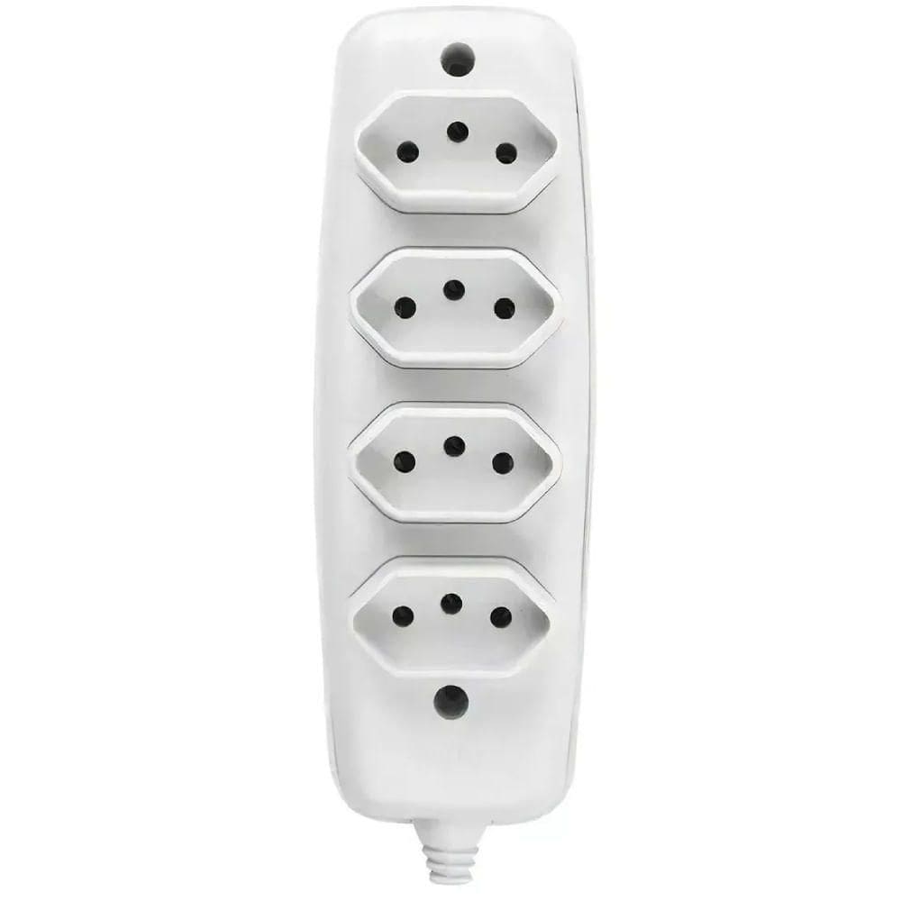 Tomada Em Barra Quadrupula 2p 10a 250 Volts Branca - 26340 Ilumi Tomara Quadrupla 2p+t 10a 250v Branca 26340 Ilumi