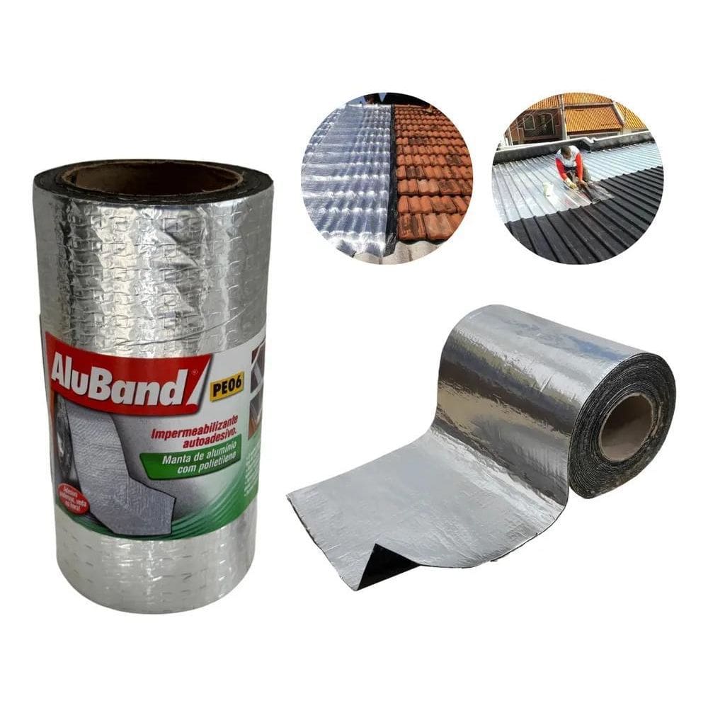 10X Manta Asfáltica Autoadesiva Alumínio Puro 20Cm X 5M