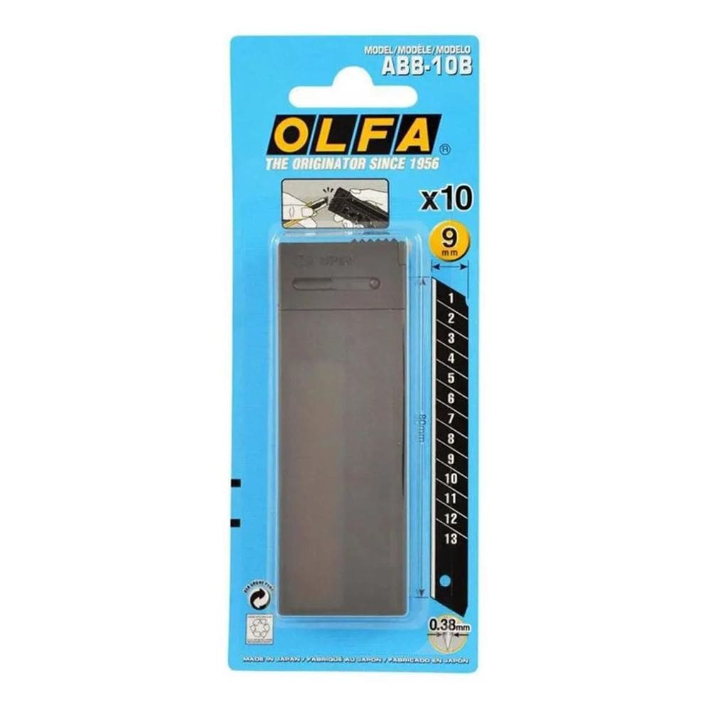 10X Estojo De Lâminas Olfa 9Mm Abb-10B 10 Lâminas