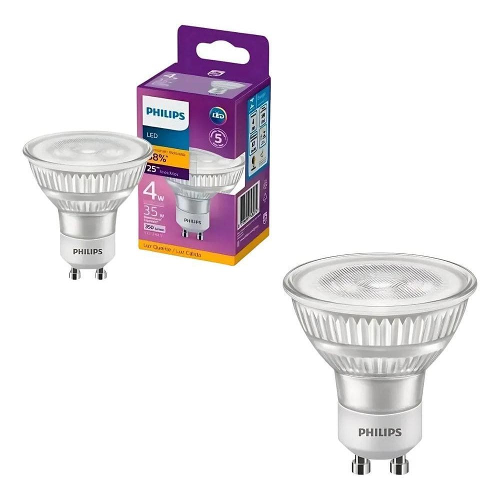 10X Kit C/2 Lampada Led Dicroica Par16 Philips Gu10 4W 350L