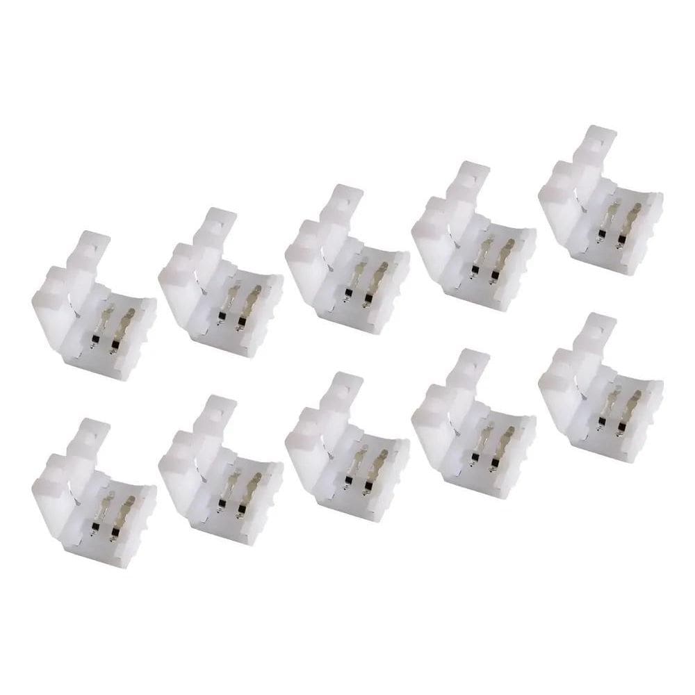 10X Kit 10 Conector Emenda Rápida 8Mm 2 Vias Fita Led Ip20