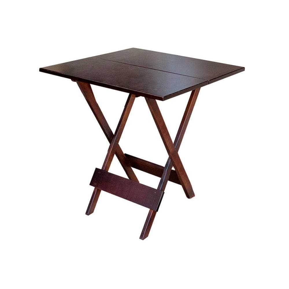 Mesa Para Bar E Café Dobrável De Madeira 80x80 - Imbuia