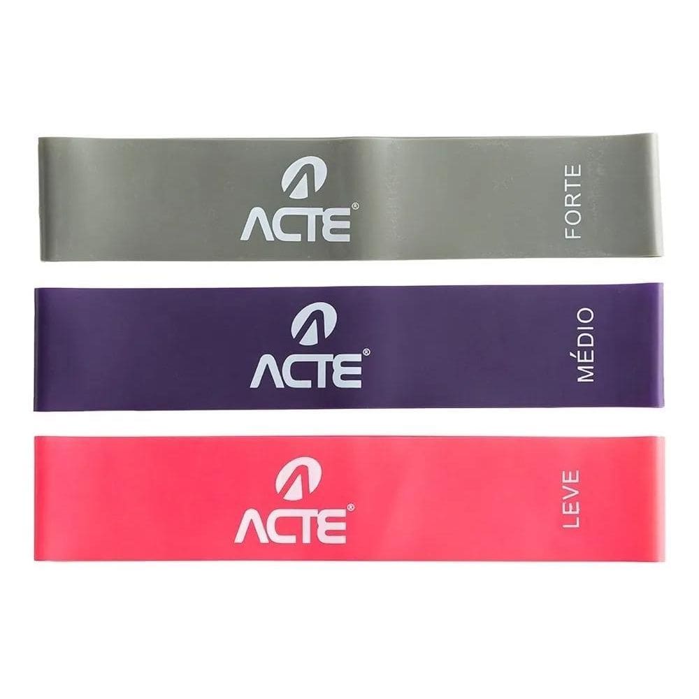 10X Kit 3 Peças Mini Band 3 Intensidades Rosa Roxo E Cinza