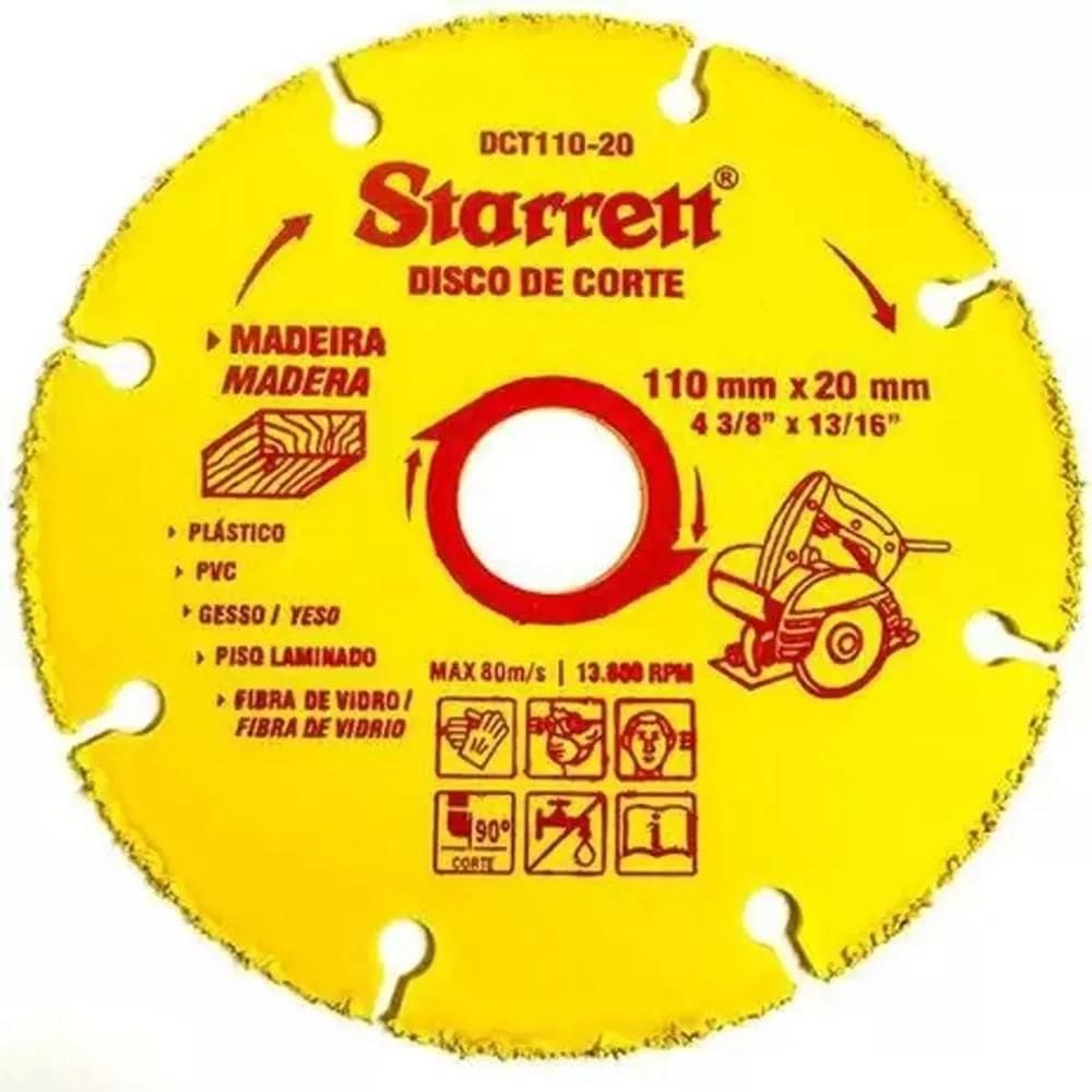 10X Disco De Corte Para Madeira Em Tungstênio 110X20 Mm Sta