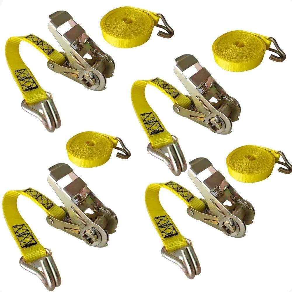 10X Kit 4 Jogos Cinta Catraca De Amarração Carga 800Kg Refo