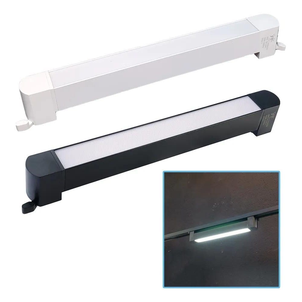 10X Luminária 20W Linear Difusa Para Trilho Eletrificado