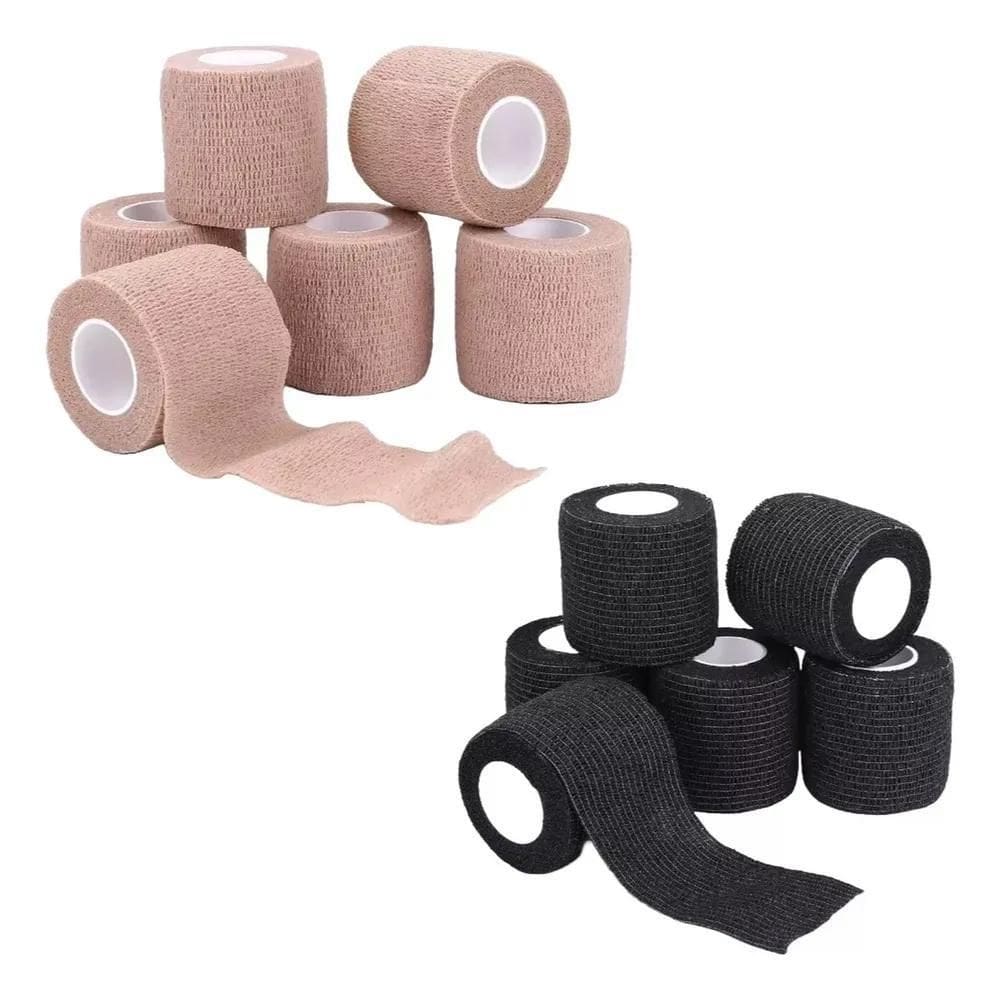 10X Kit 5 Bandagem Elástica Adesiva Coban Atadura 5Cm X 4,5