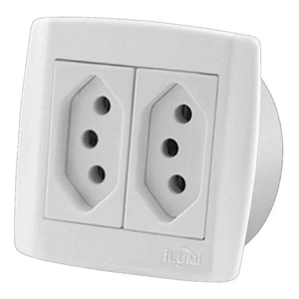 10X Tomada Dupla 10A Linha Moveis Slim Ilumi