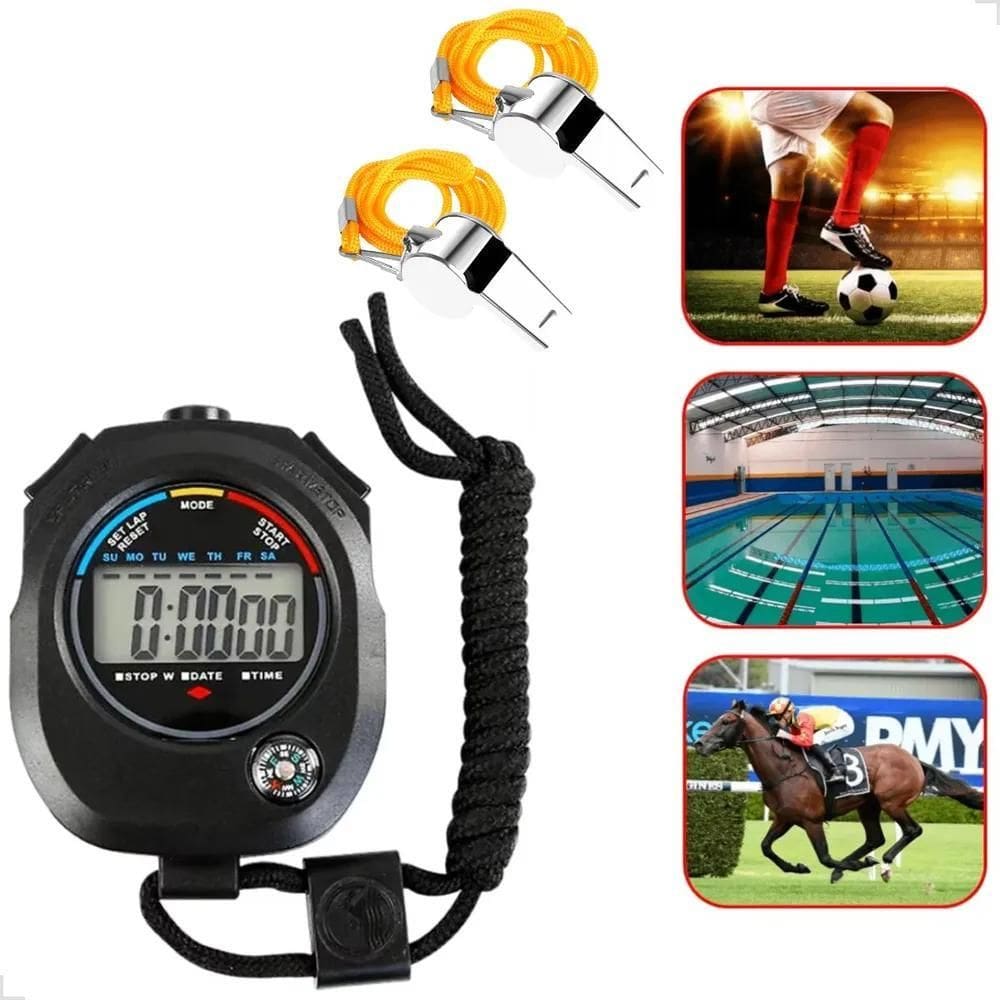 10X Cronômetro Treino Corrida Competição + 2 Apito