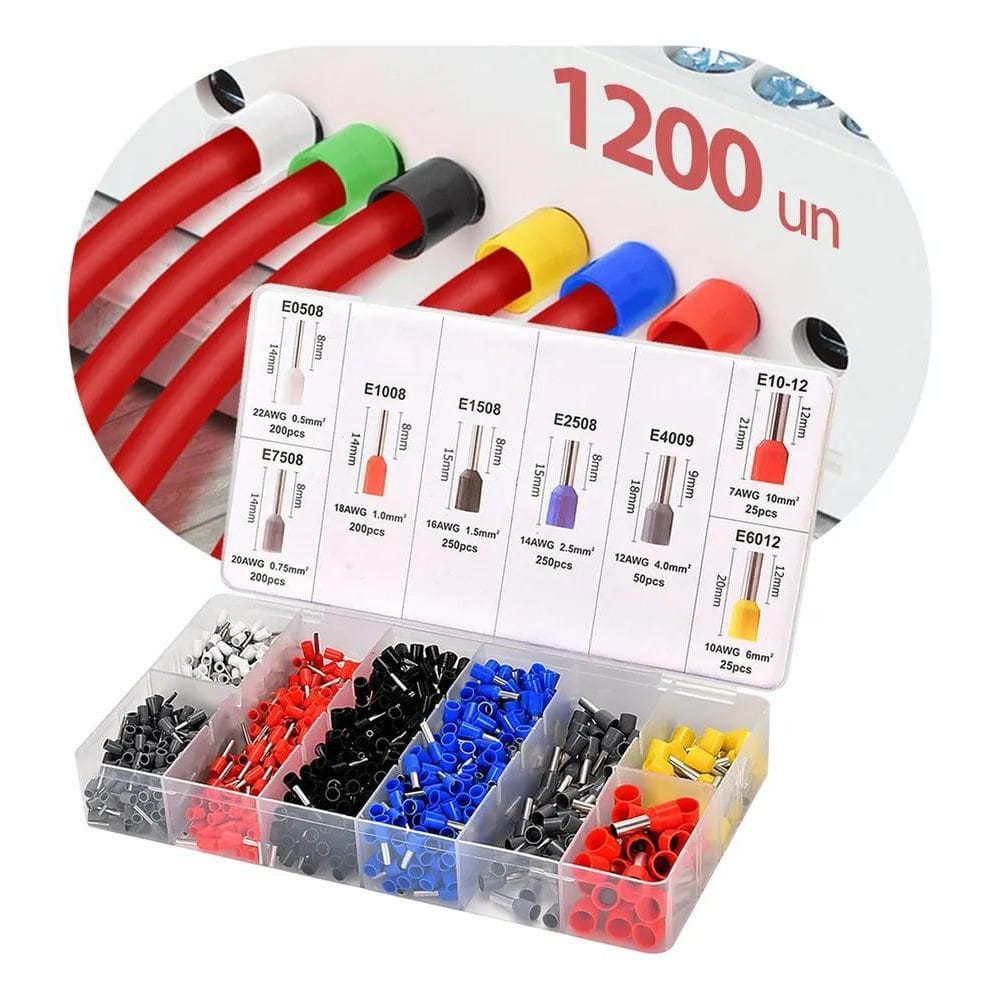 10X 1200 Terminais Elétricos Tubular Ilhós Pre Isolado Para