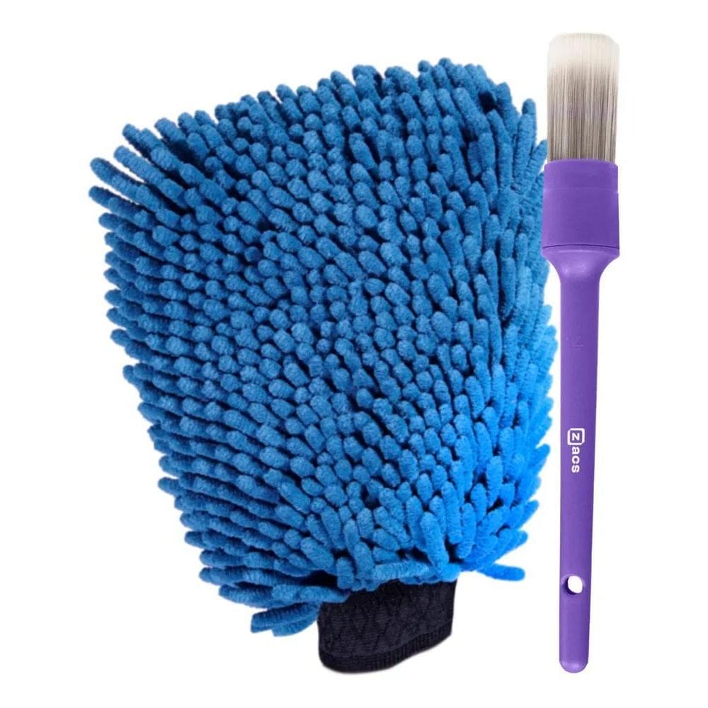10X Luva Microfibra Lavar O Carro Lavagem + Pincel Interno