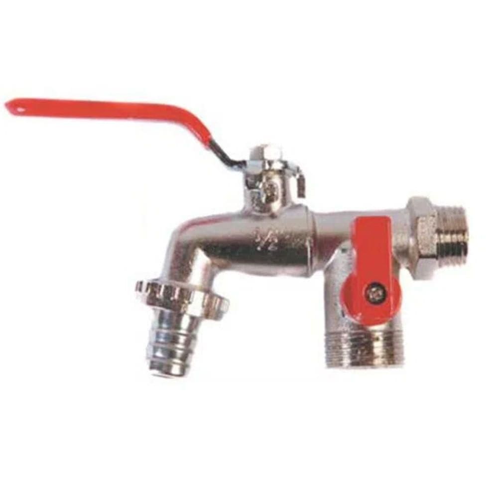 Torneira Cromada Para Tanque E Máquina De Lavar De Esfera Dupla - Vtj072cwb - Esteves