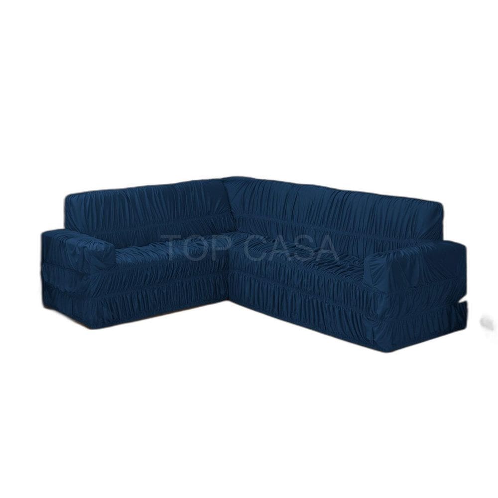Capa De Sofá Canto Elasticada 5 E 6 Lugares Marinho
