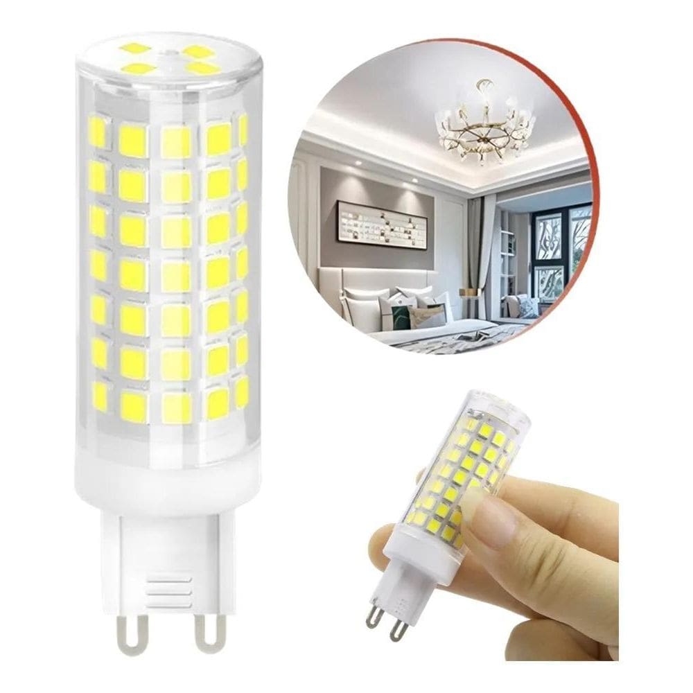 10X Kit 6 Lâmpadas Led Halopim G9 12W Lustres E Pendentes