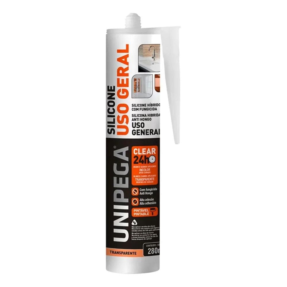 10X Silicone Hibrido Uso Geral 280Ml Cola Vedação Janela Az