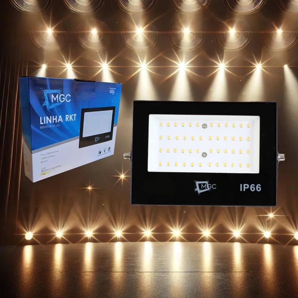 10X Refletor Holofote 200W Led Prova Dágua Ip66 3000K Carca