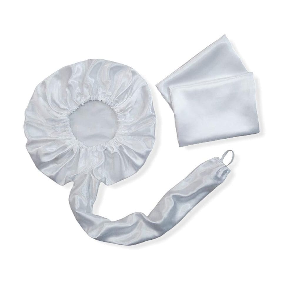 Touca Difusora + 2 Fronhas 50X70 Cetim Anti Frizz Branca