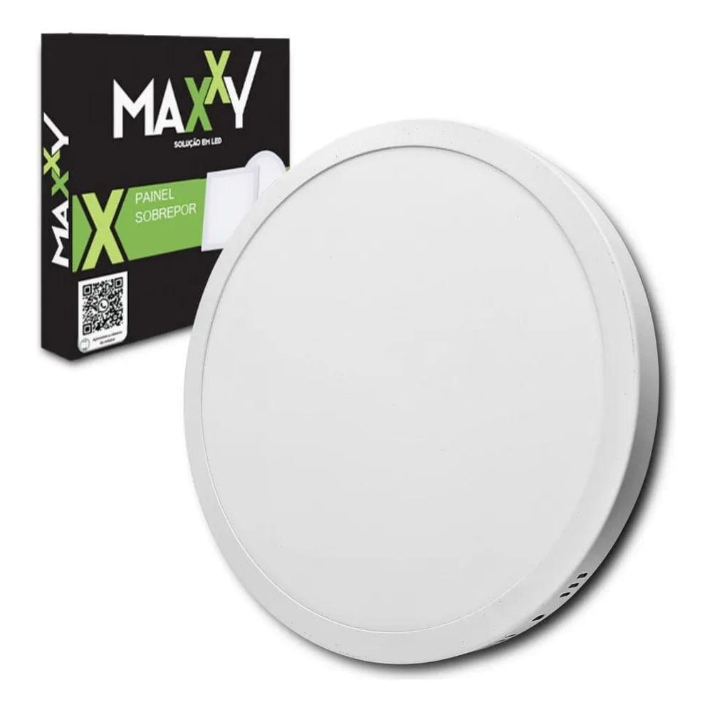 10X Painel Led Sobrepor Redondo 18W Branco Frio - 6500K - 1