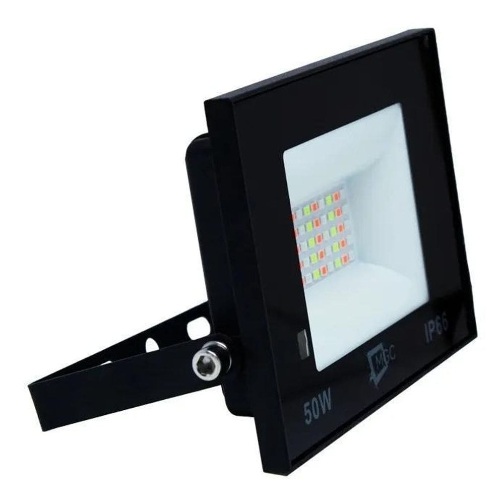 10X Refletor Led Holofote 50W Rgb Colorido Com Controle Cor