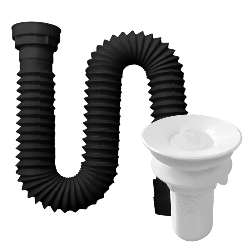 Kit Sifão Preto 140cm + Válvula V2