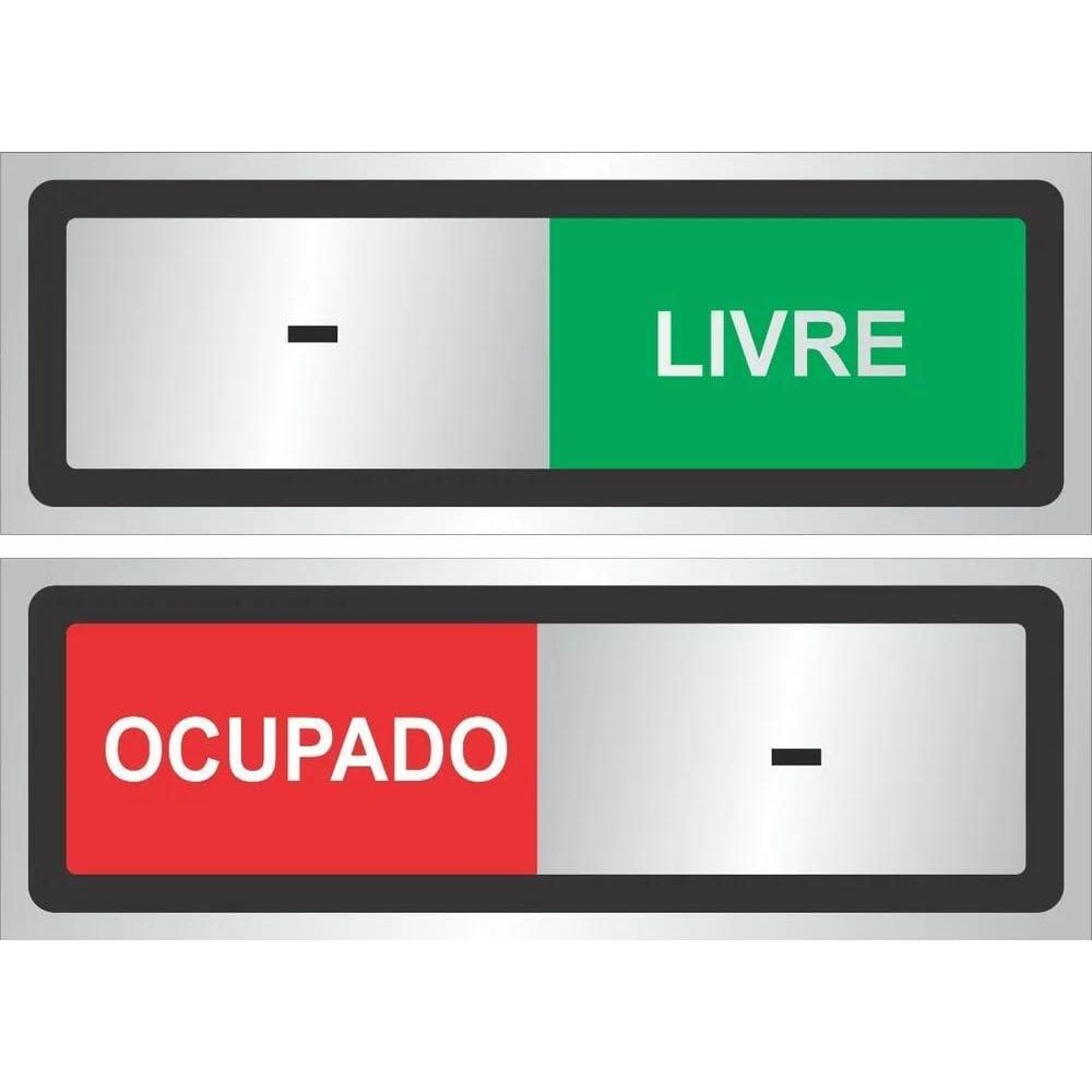 10X Placa Indicação Ambiente Trilho Porta Ocupado Livre 20X
