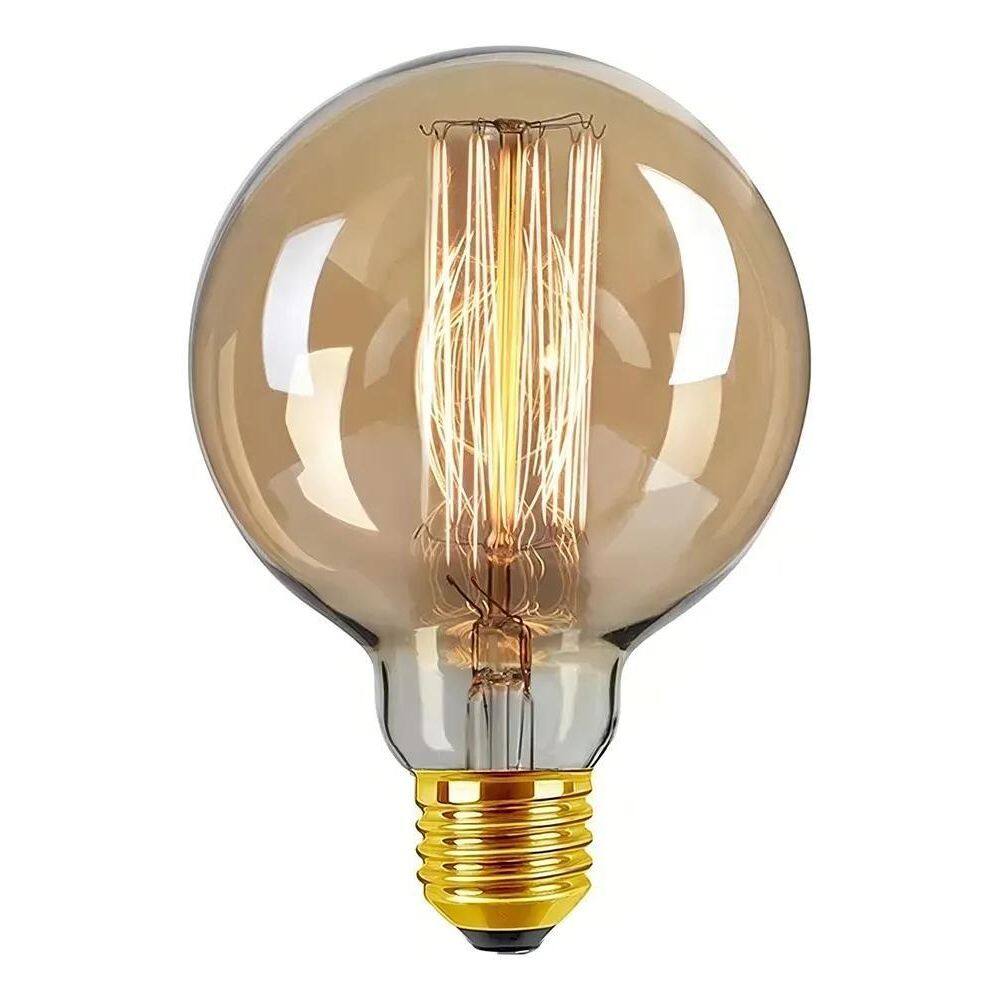 10X Lampada Vintage Retro G80 Filamento De Carbono 40W E27