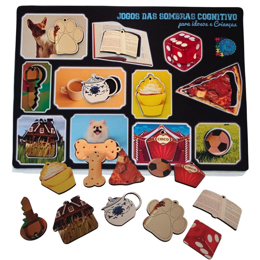 Jogo Educativo Das Sombras Em Mdf Divertido Figuras Autistas