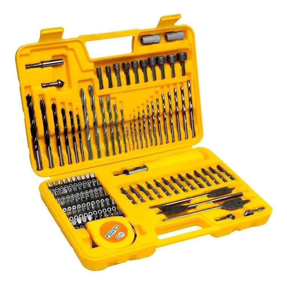 10X Jogo De Brocas E Bits Com 110 Peças Fortgpro Fg8908