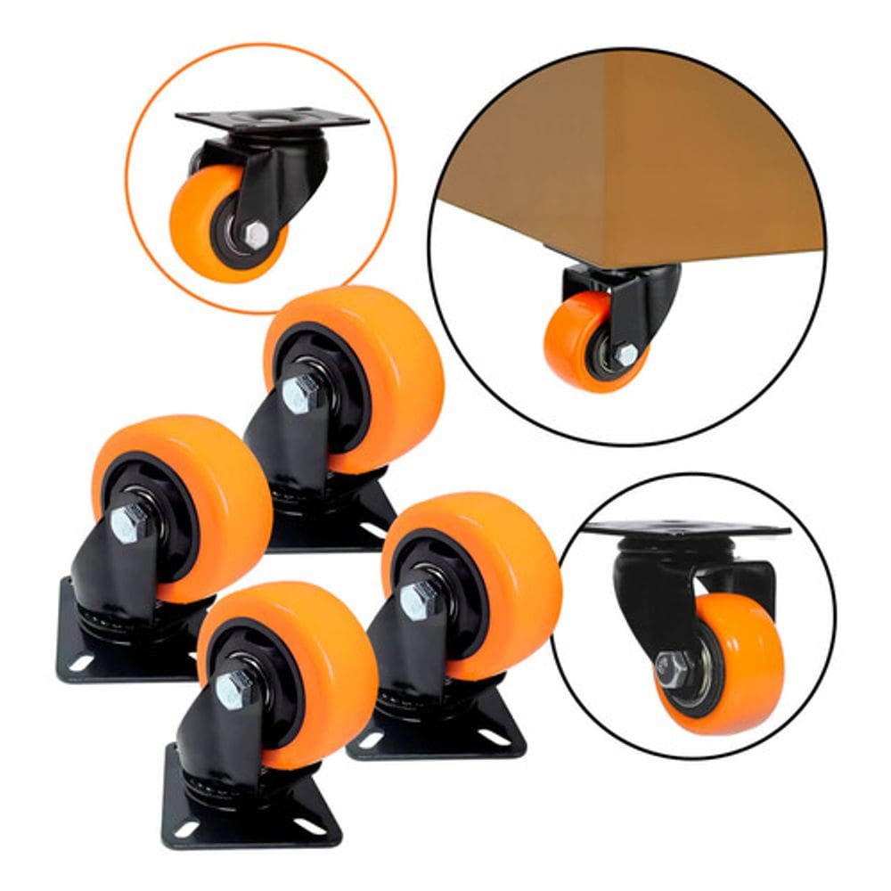 Kit 4 Rodízio Rodinhas Giratórias Reforçada Sem Trava 40mm