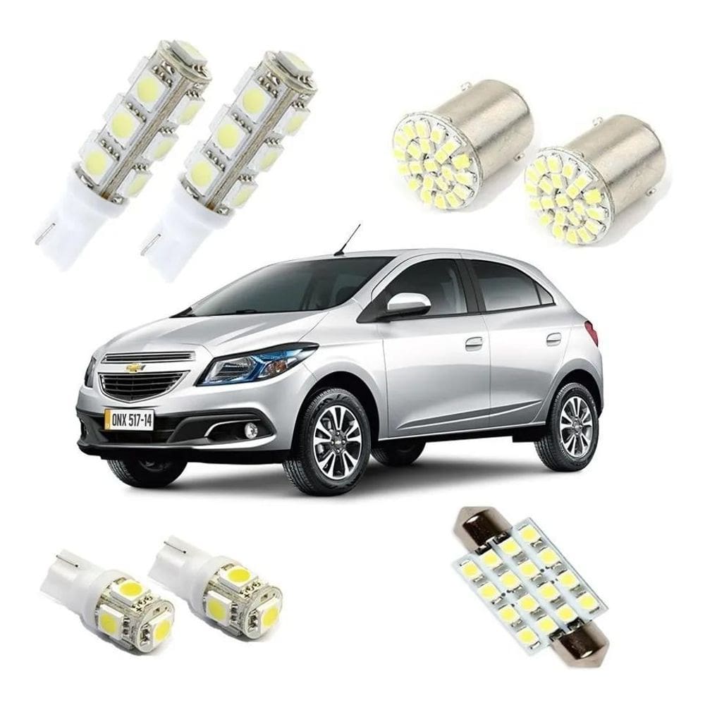 10X Kit Lampadas Led Onix Chevrolet Pingo Teto Placa Ré Tor