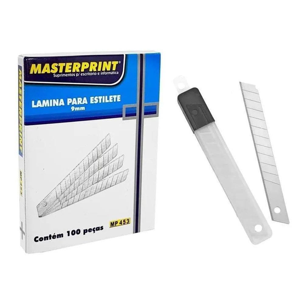 10X 100 Peças Lâmina Estilete 9Mm Masterprint