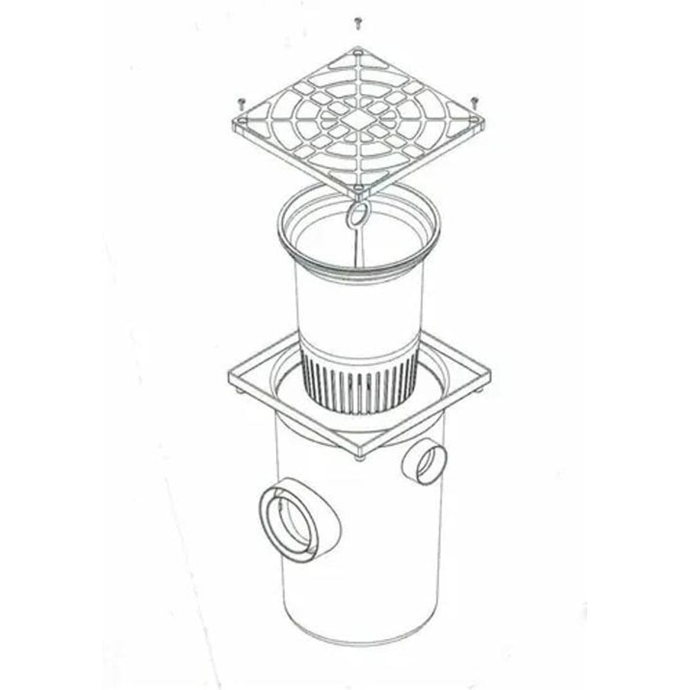 10X Caixa Gordura 12 Lt Com Cesto Para Limpeza 240X365X240M