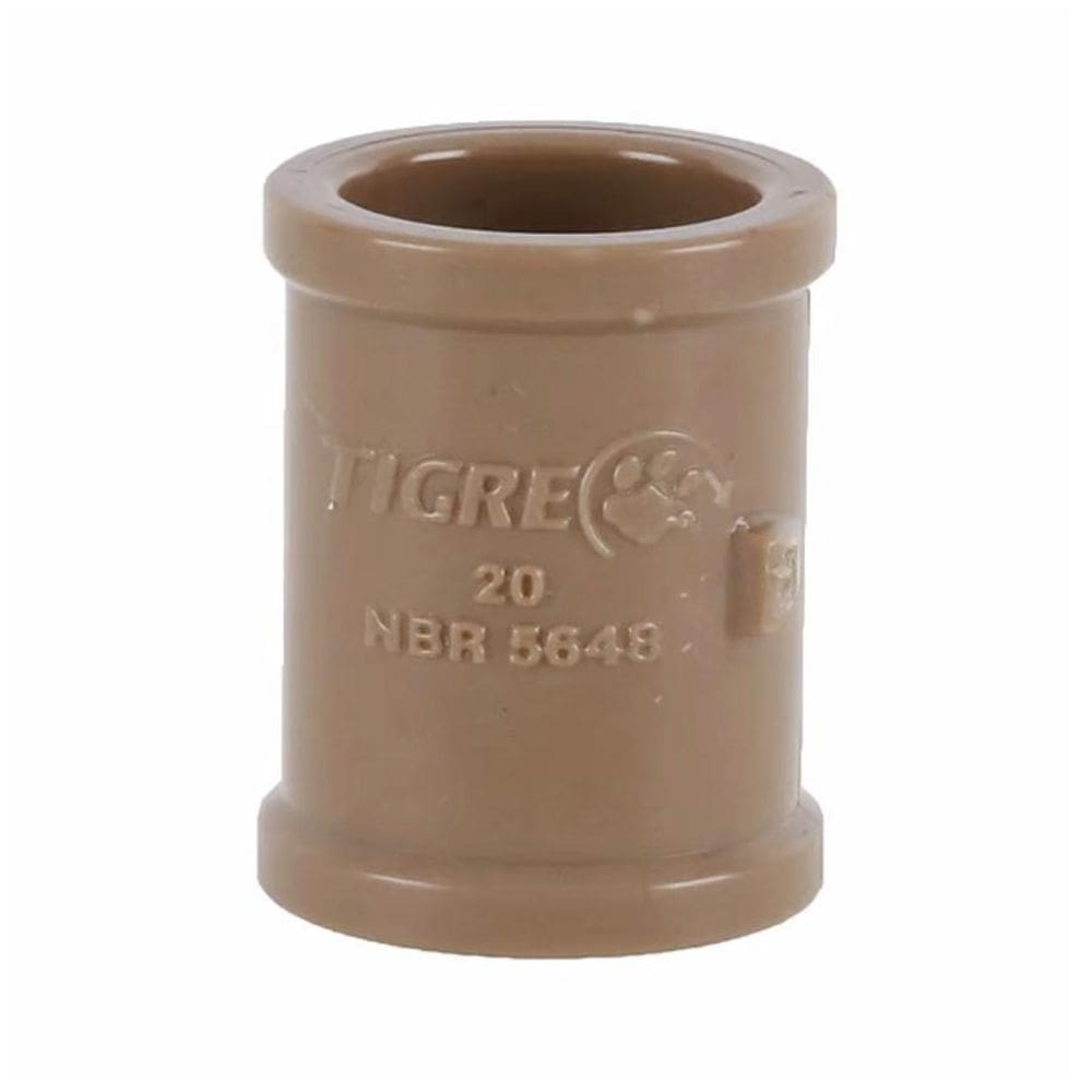 Luva Soldável 20mm PVC Marrom - Conexão Hidráulica
