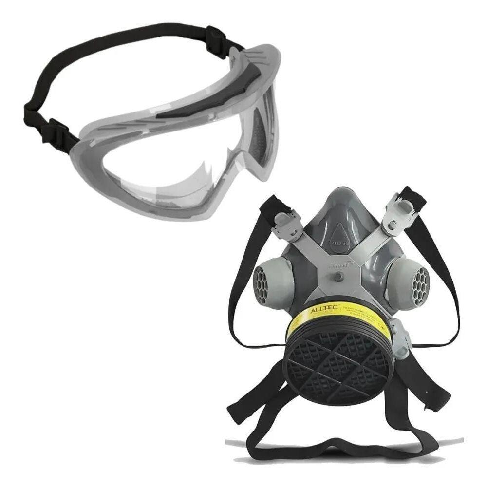 10X Mascara Respiratória Pintura Para Gases Ácidos + Óculos