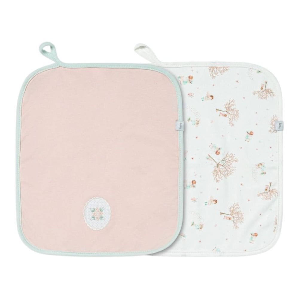 Kit 2 Babinhas Paninho Boca Bebê Cerejeira Rosa Pêssego -Hug