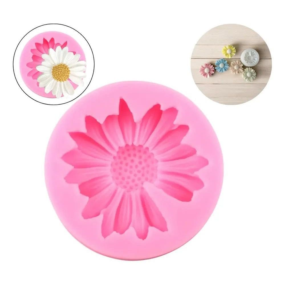 10X Molde Silicone Flor Margarida Sabonete Resina Biscuit V