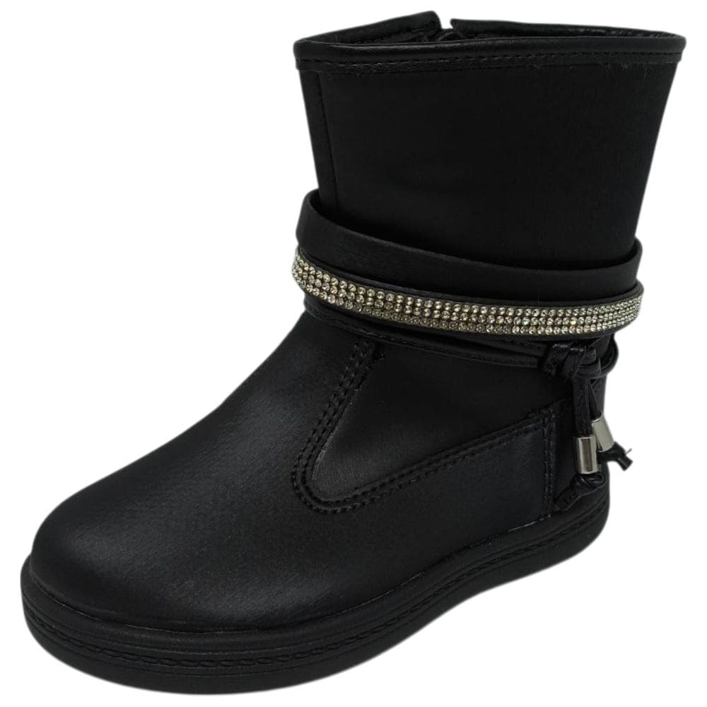 Bota Infantil Menina Strass Brilho Conforto Estilo Molekinha