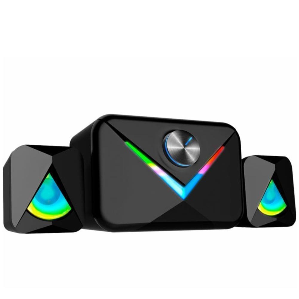 Subwoofer Gamer K-mex Stereo SS8012 11W RMS Canais 2.1 LED de 7 Cores Preto - SS8012U0001C81X