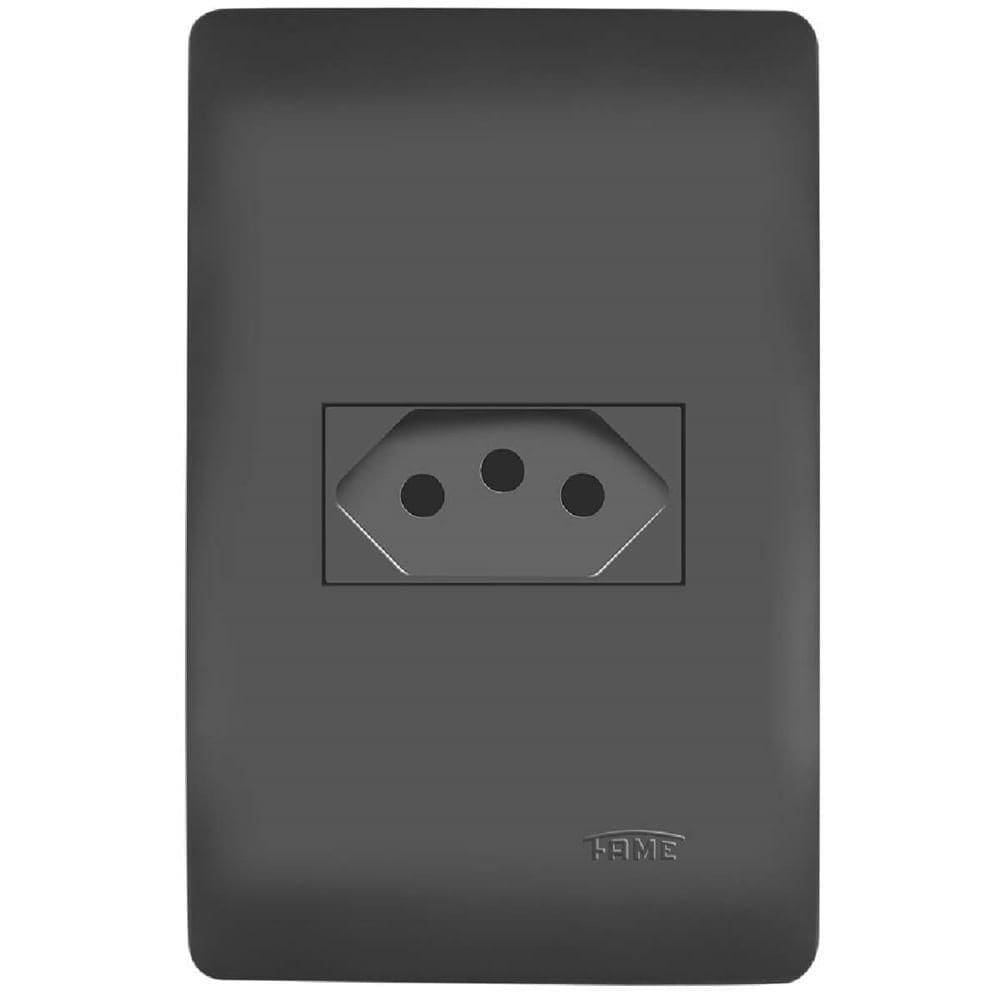 Conjunto Tomada 2p+t 20 Amperes Habitat Black - 4054 - Fame