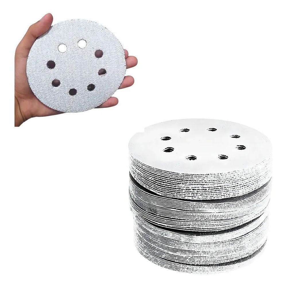 10X Kit 10 Un. Disco De Lixa Pluma 125Mm Grãos Variados Qua