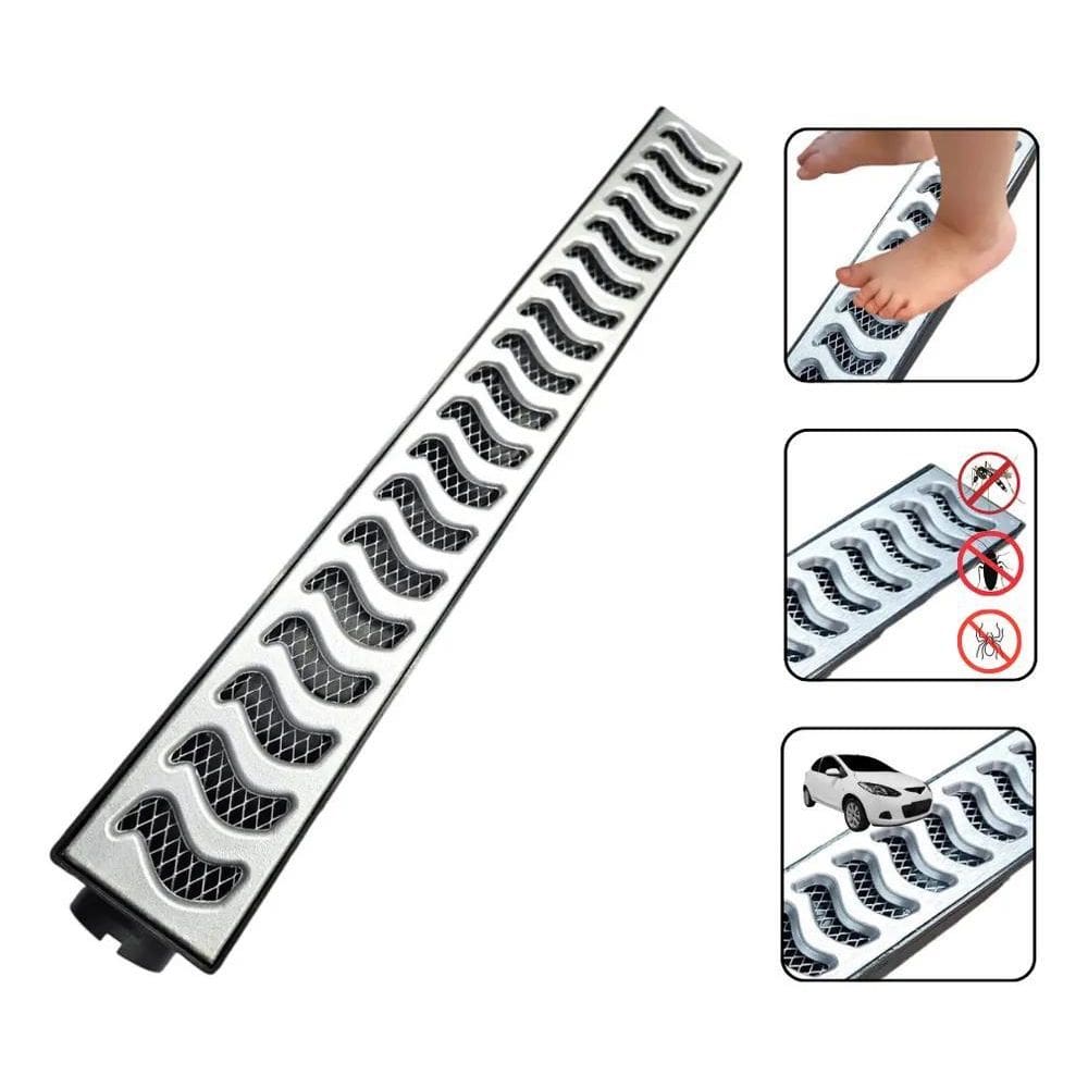 10X Znubi Grelhas Ralo Linear 6X50Cm Continuo Sifonado Anti