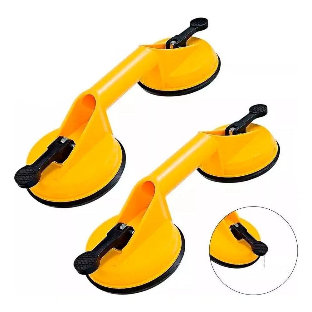 10X Par Ventosa Dupla 80Kg 2Un Vidros Pisos Porcelanatos Pe