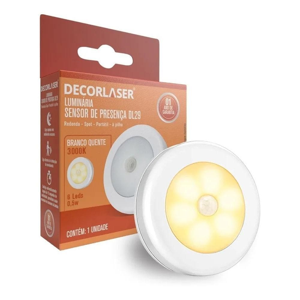 10X Lâmpada Luminária De Emergência Led Sensor Presença 300