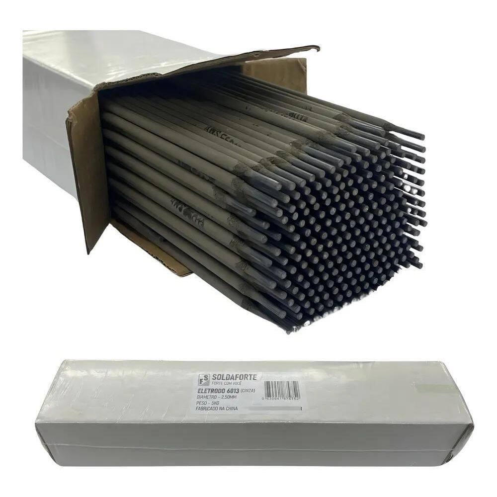 10X 5Kg Eletrodo 6013 Cinza 2,50Mm Ferro Metalon - Soldafor