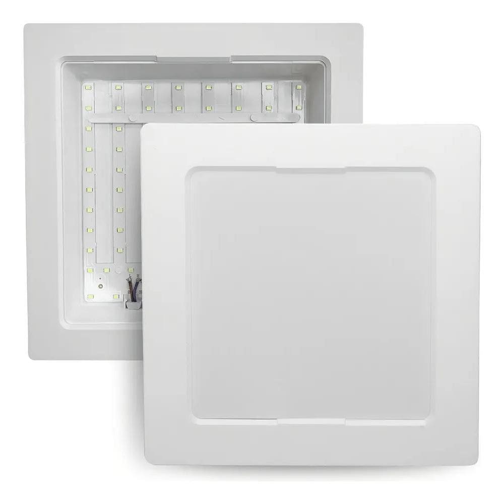 10X Painel Com Placa De Led 24W Lys Quadrado Embutir Taschi