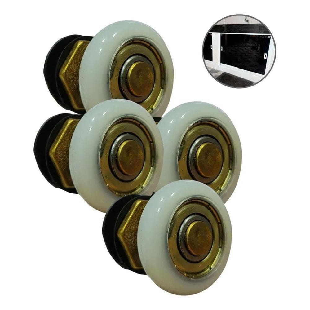 10X 4 Rodinha Box Janela Porta Vidro Temperado Regulável Of