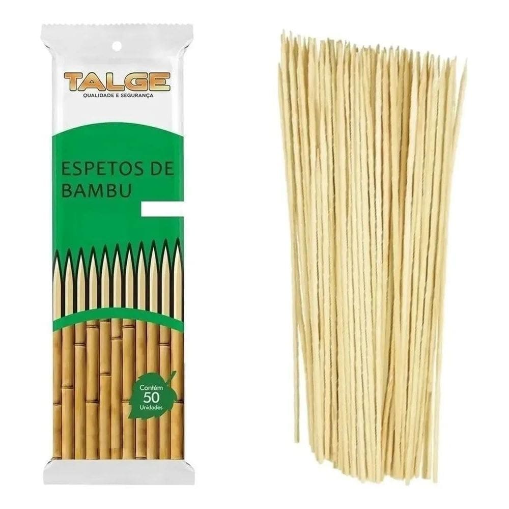 10X 50 Palitos De Bambu Espeto Para Churrasco 25Cm