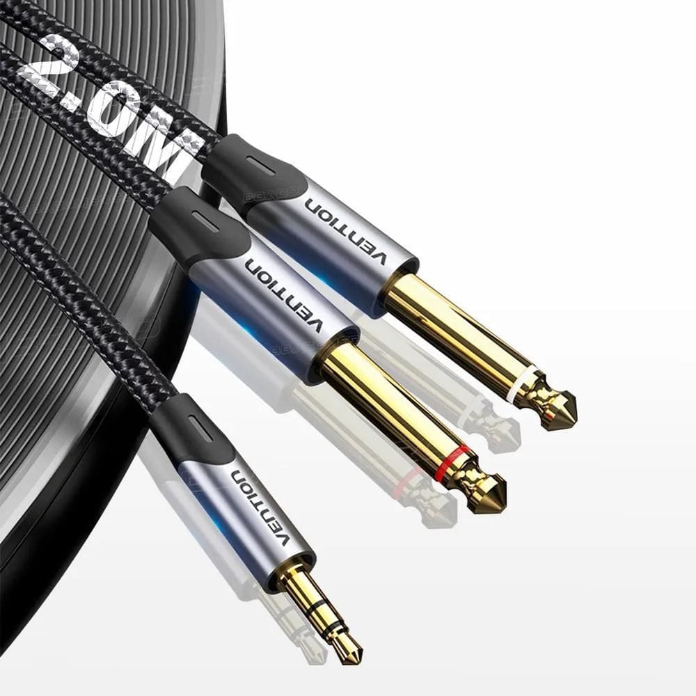 10X Cabo P2 Estéreo X 2 P10 Mono 2 Metros Profissional - Ve