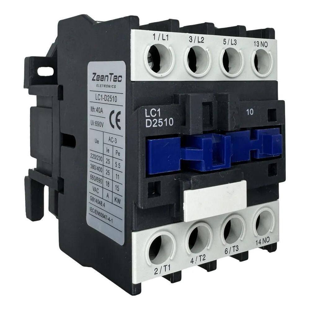 10X Chave Contatora Tripolar 25A 220V 7,5Cv/15Cv 3P+1 Na Ze
